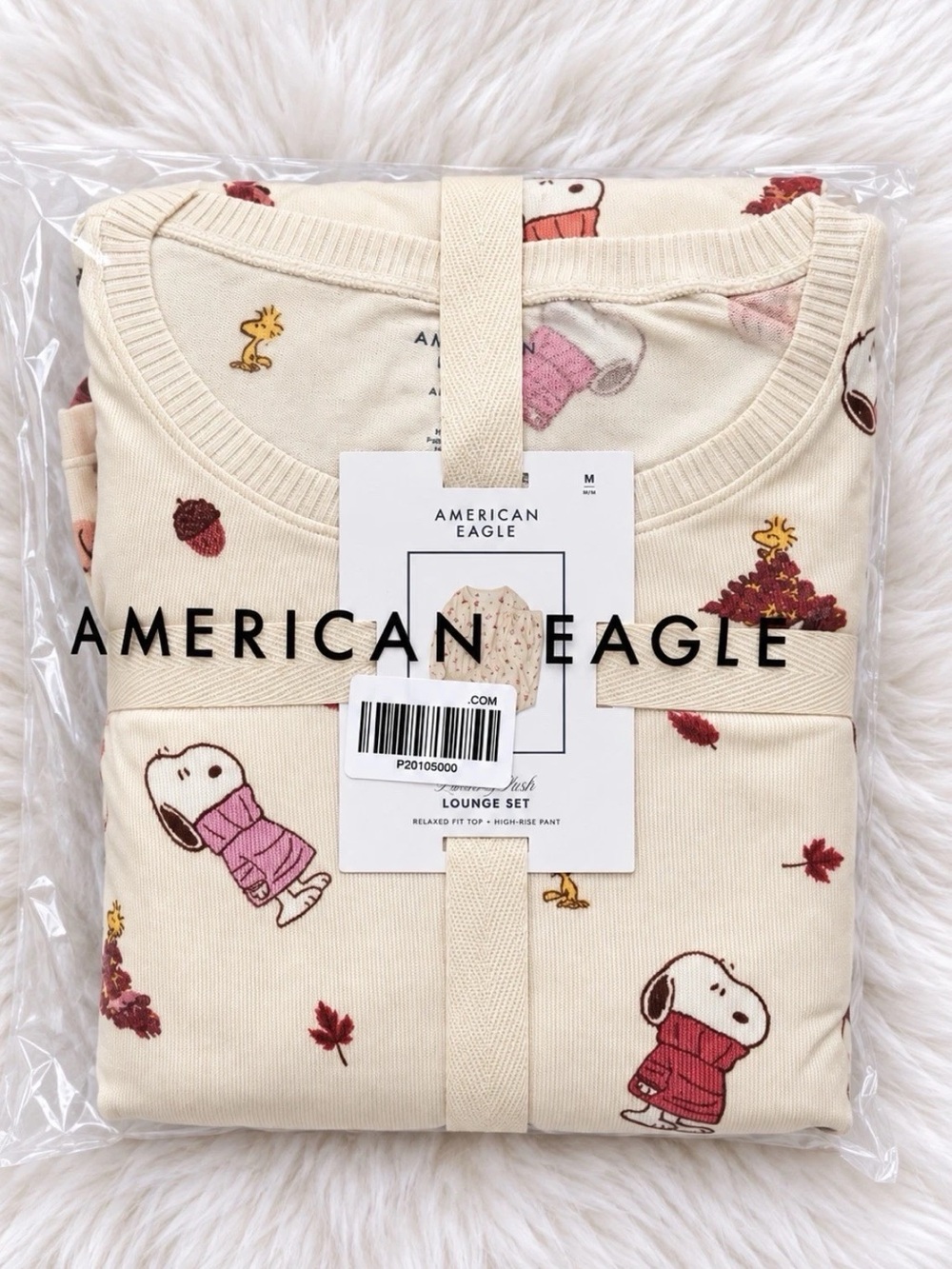 American Eagle AE Snoopy Peanuts Fall Pajamas PJ Set Sz Medium
